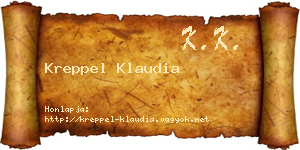 Kreppel Klaudia névjegykártya
